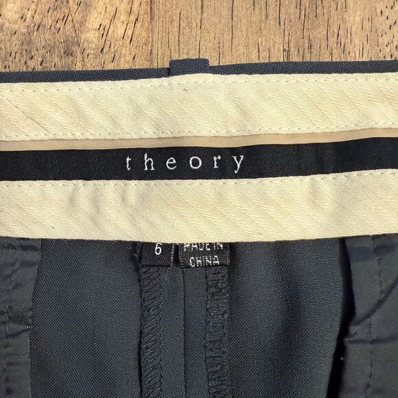 Theory Brand Women’s Wool Mid Rise Flare Dress Pants Gray Office Commute Size 6 - Picture 6 of 10